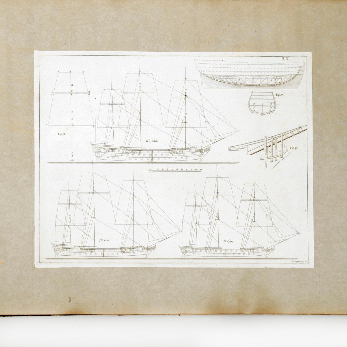 18th Century and Earlier Frederick Chapman: ‘Naval Architecture War Vessels’, circa 1770 For Sale