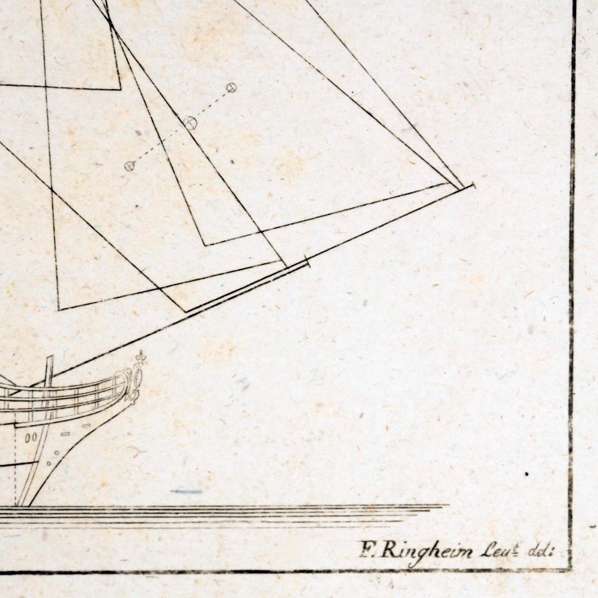 Paper Frederick Chapman: ‘Naval Architecture War Vessels’, circa 1770 For Sale