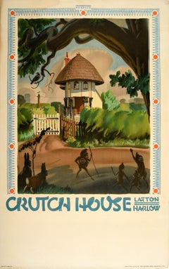 Original Vintage London Transport Travel Poster Crutch House Latton Harlow Pixie
