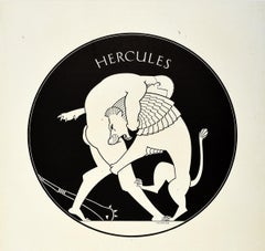 Original Vintage London Underground Poster Hercules Nemean Lion Greek Mythology