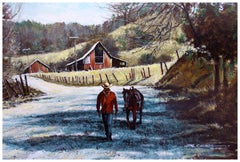 "Days End" - Volcano, California 1970's Horizontal Landscape, Signed
