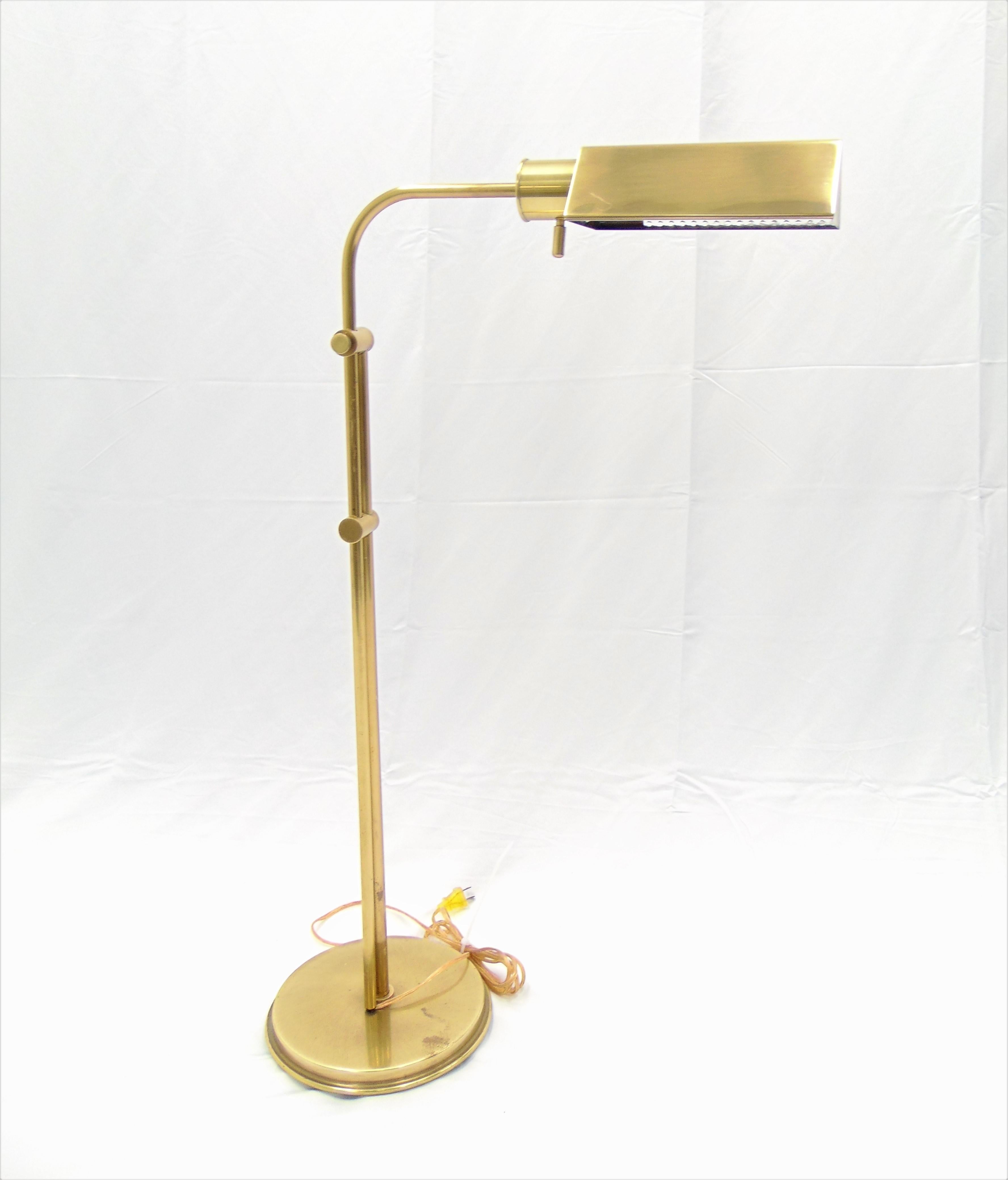 Frederick Cooper Adjustable Vintage Brass Floor Lamp For Sale 7