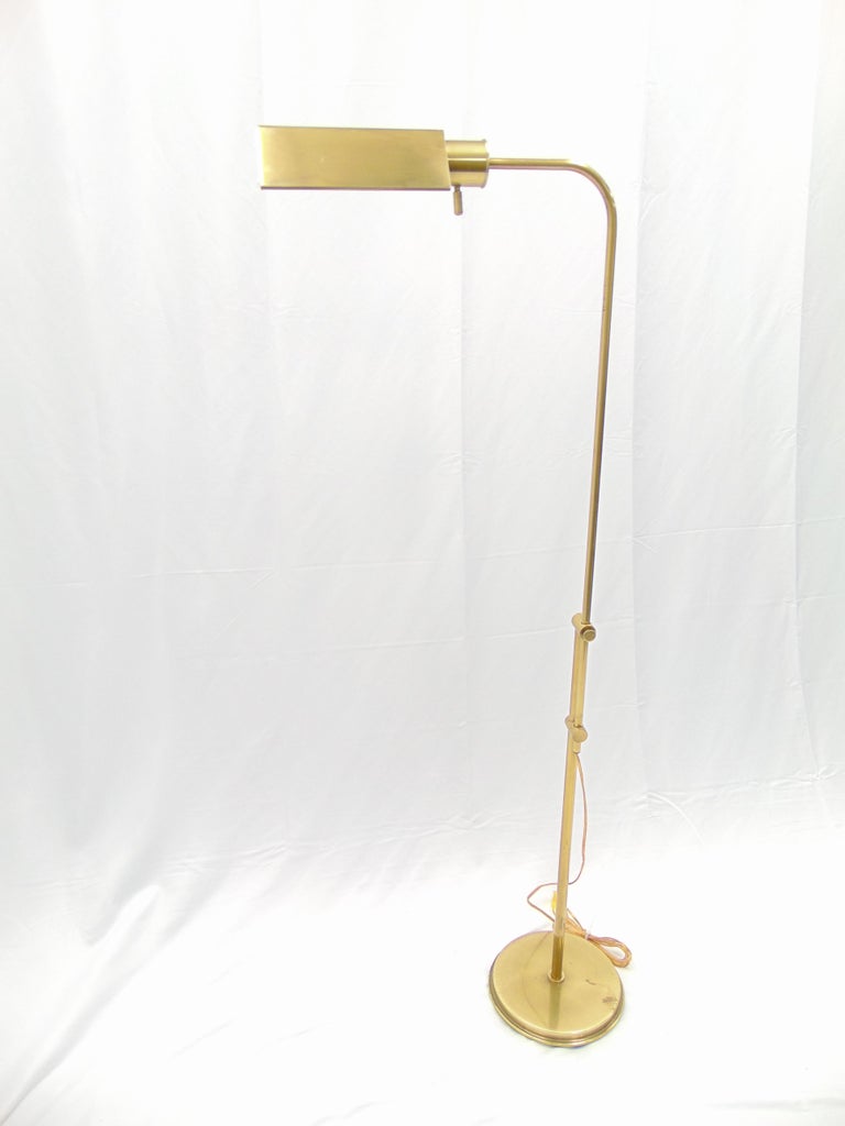 Frederick Cooper Adjustable Vintage Brass Floor Lamp For Sale at 1stDibs