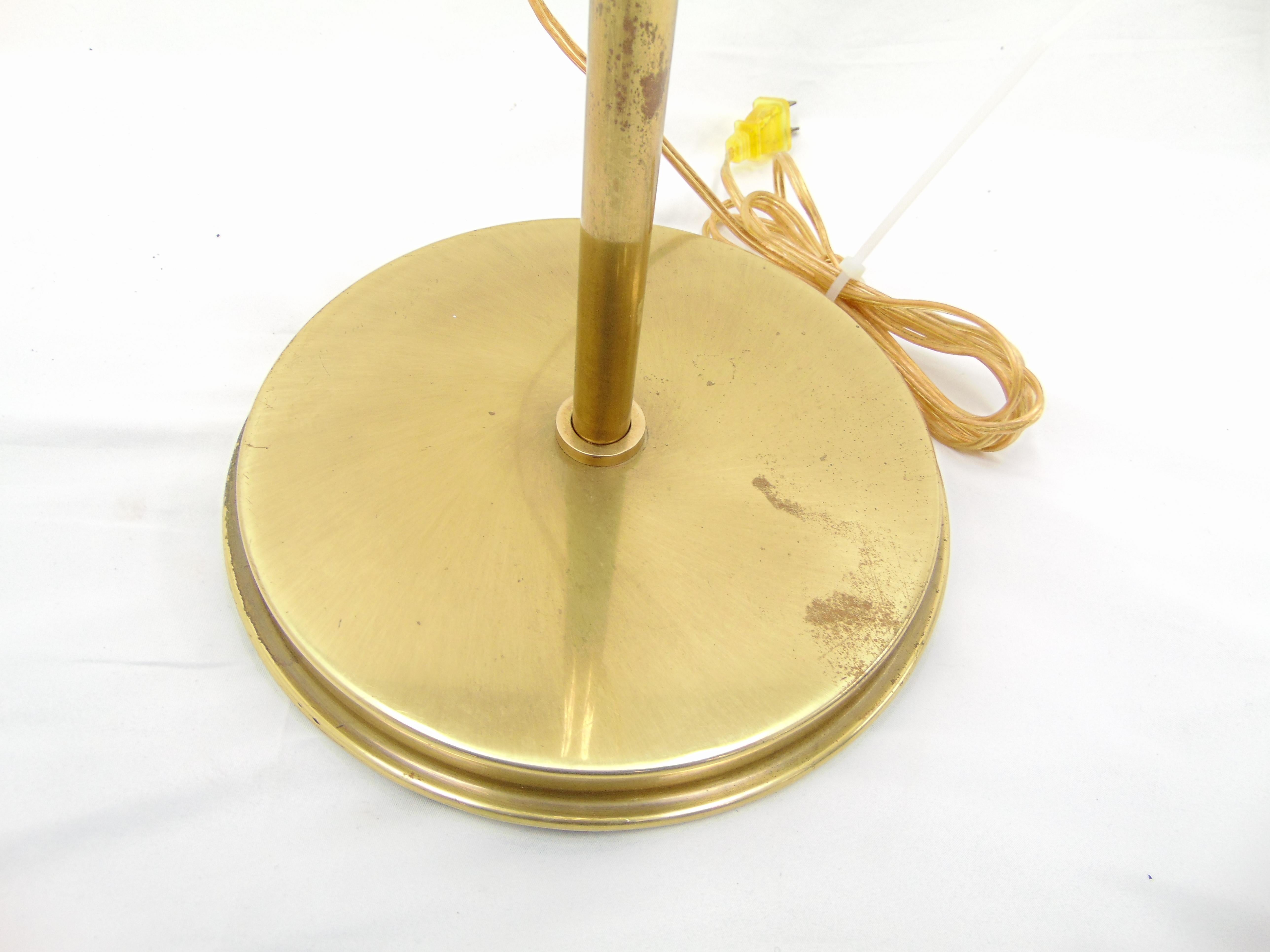 American Frederick Cooper Adjustable Vintage Brass Floor Lamp For Sale