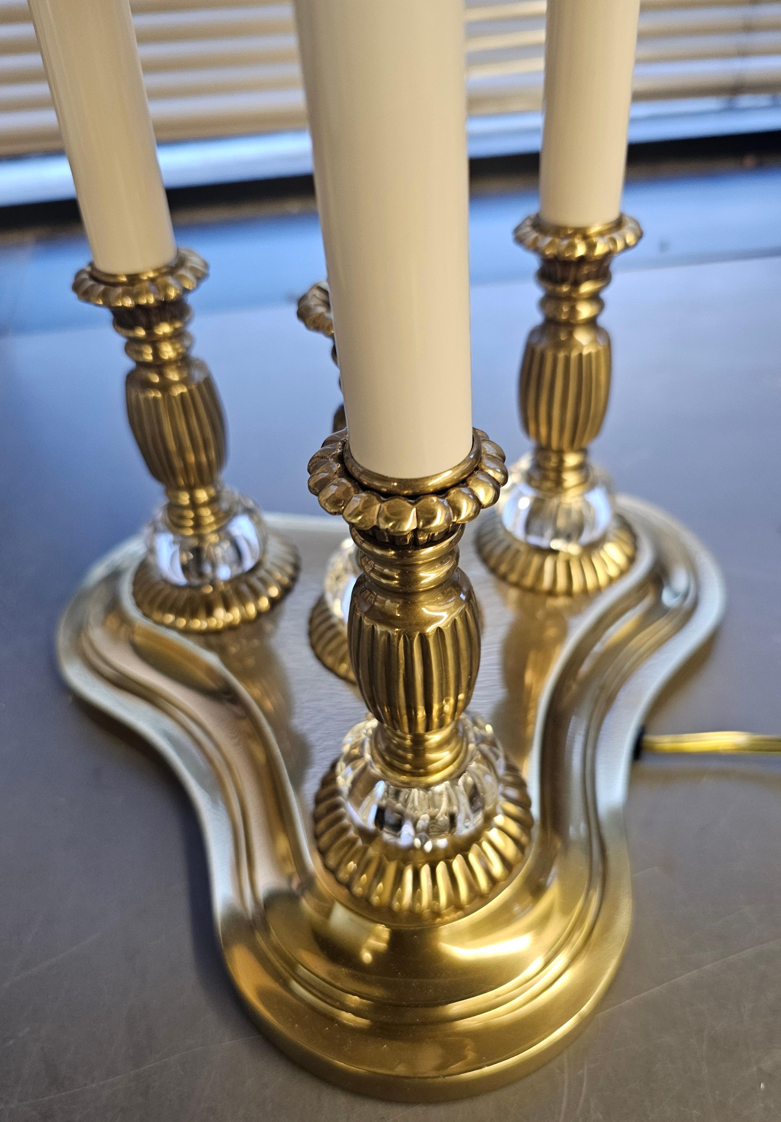 Frederick Cooper Brass Bouillote Lamp with Original Silk Velvet Shade For Sale 5