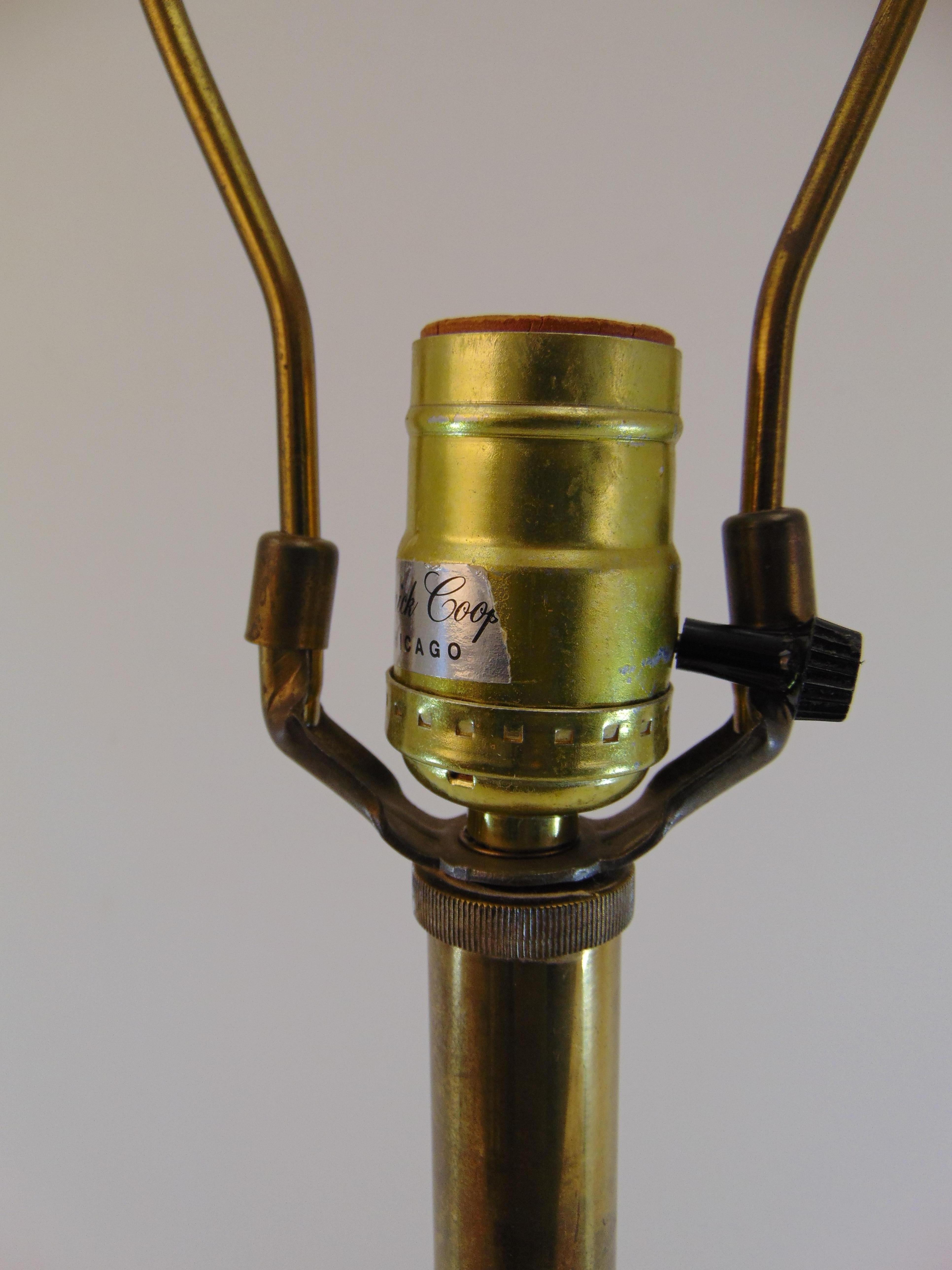 20th Century Frederick Cooper Brass Shell Table Lamp For Sale