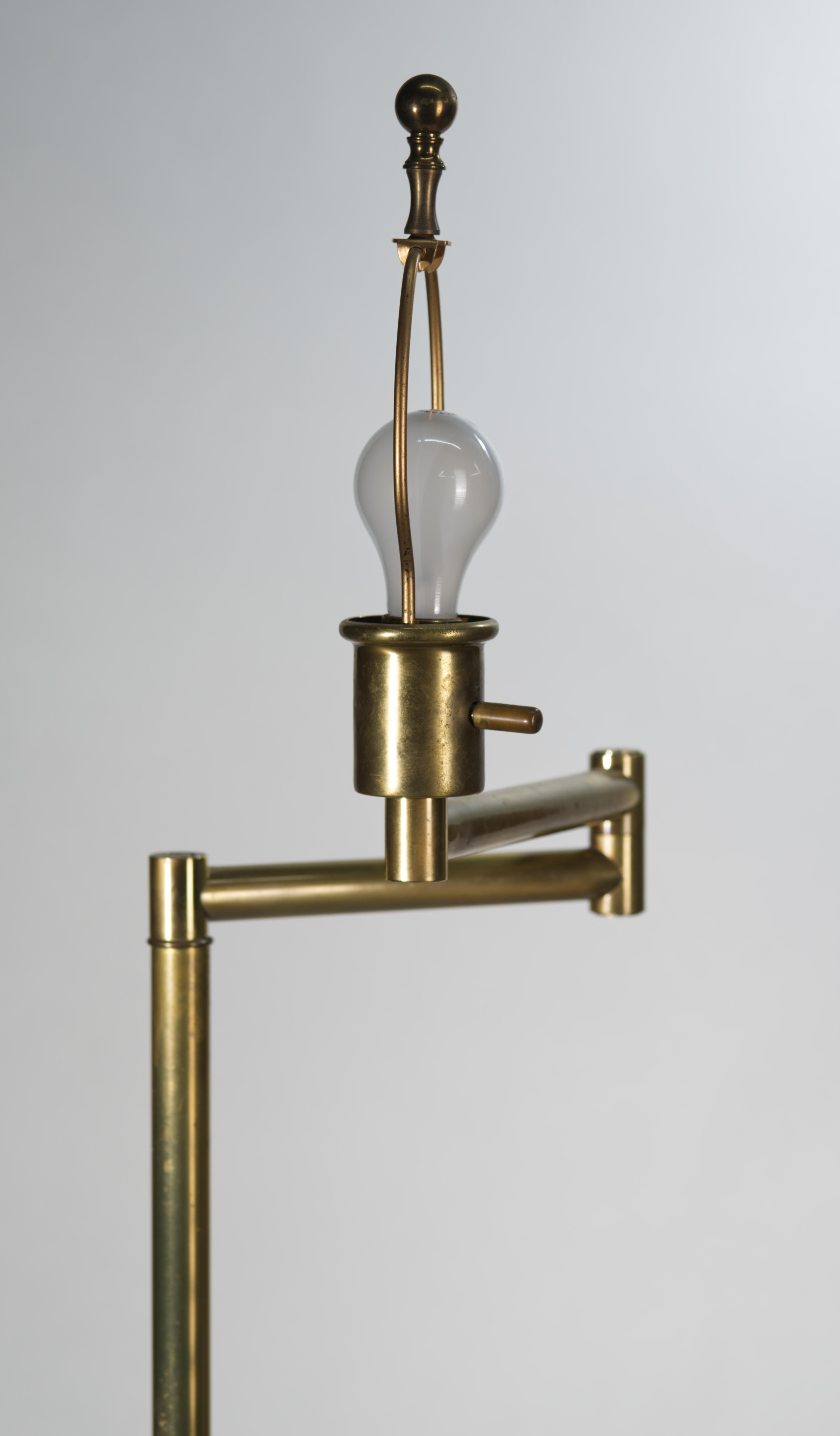 Frederick Cooper Brass Swing Arm Floor Lamp, Signed For Sale 4