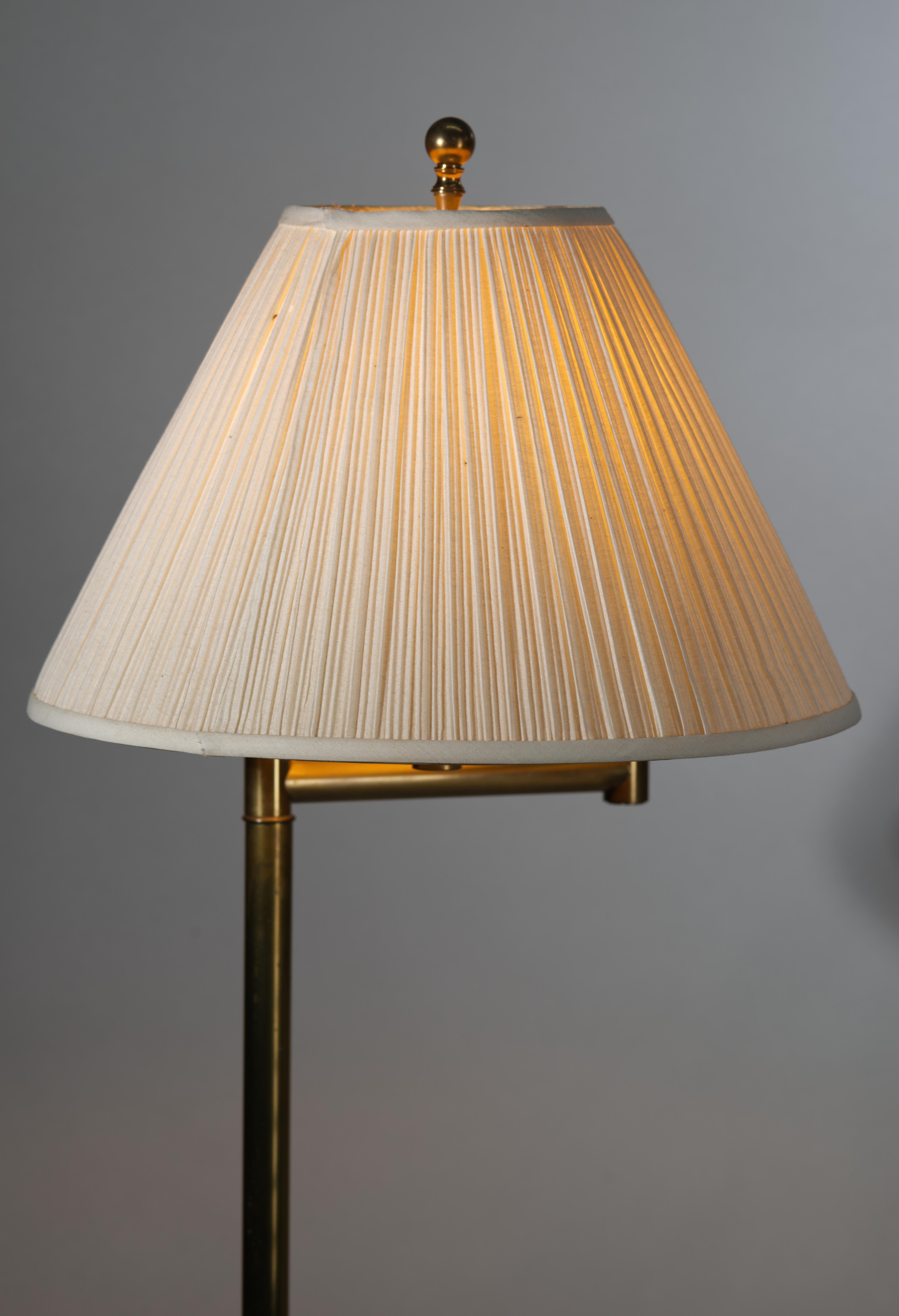 Frederick Cooper Brass Swing Arm Floor Lamp, Signed For Sale 8