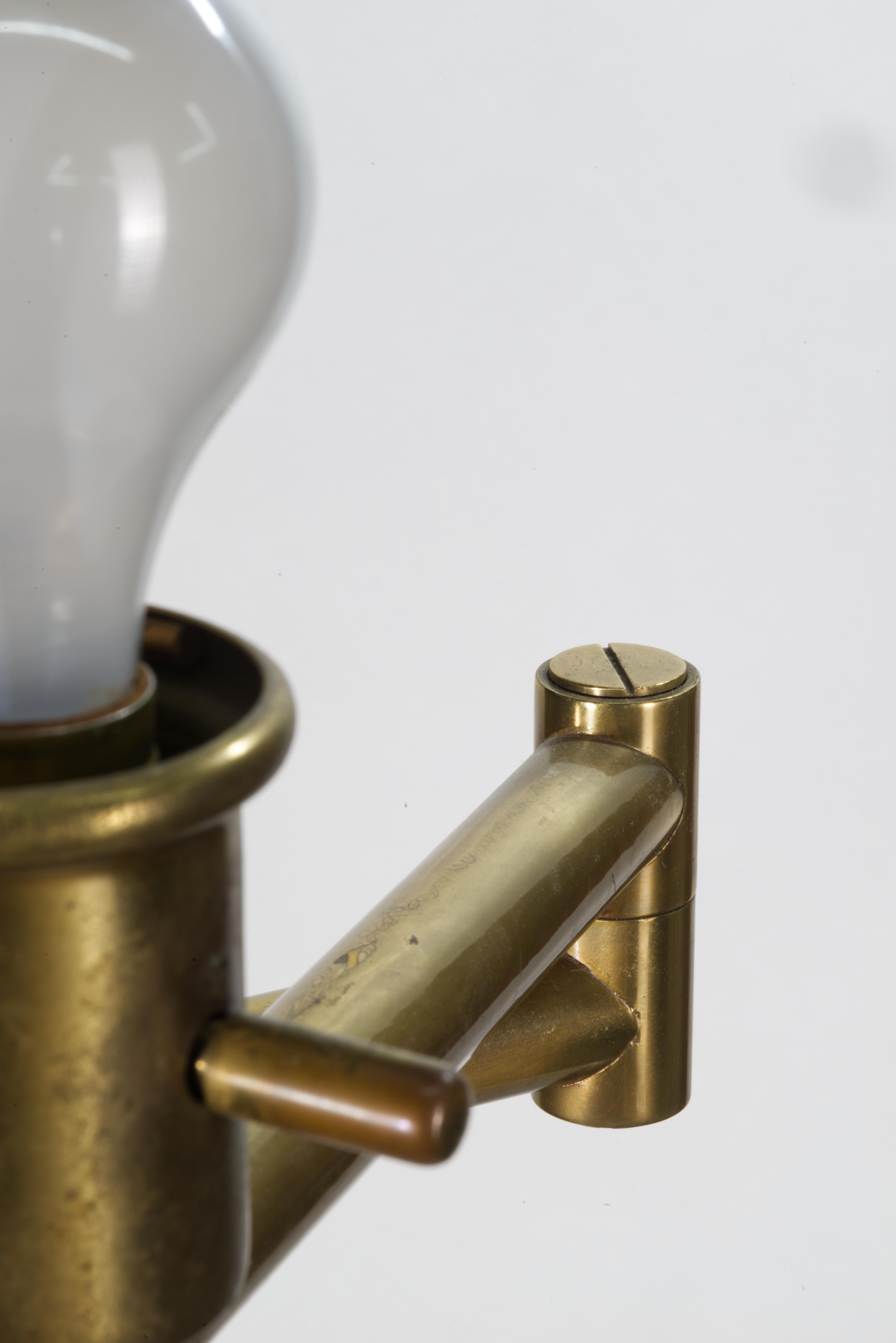 Frederick Cooper Brass Swing Arm Floor Lamp, Signed For Sale 2