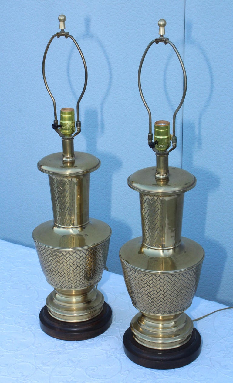 Frederick Cooper Brass Table Lamps In Good Condition For Sale In New York City, NY