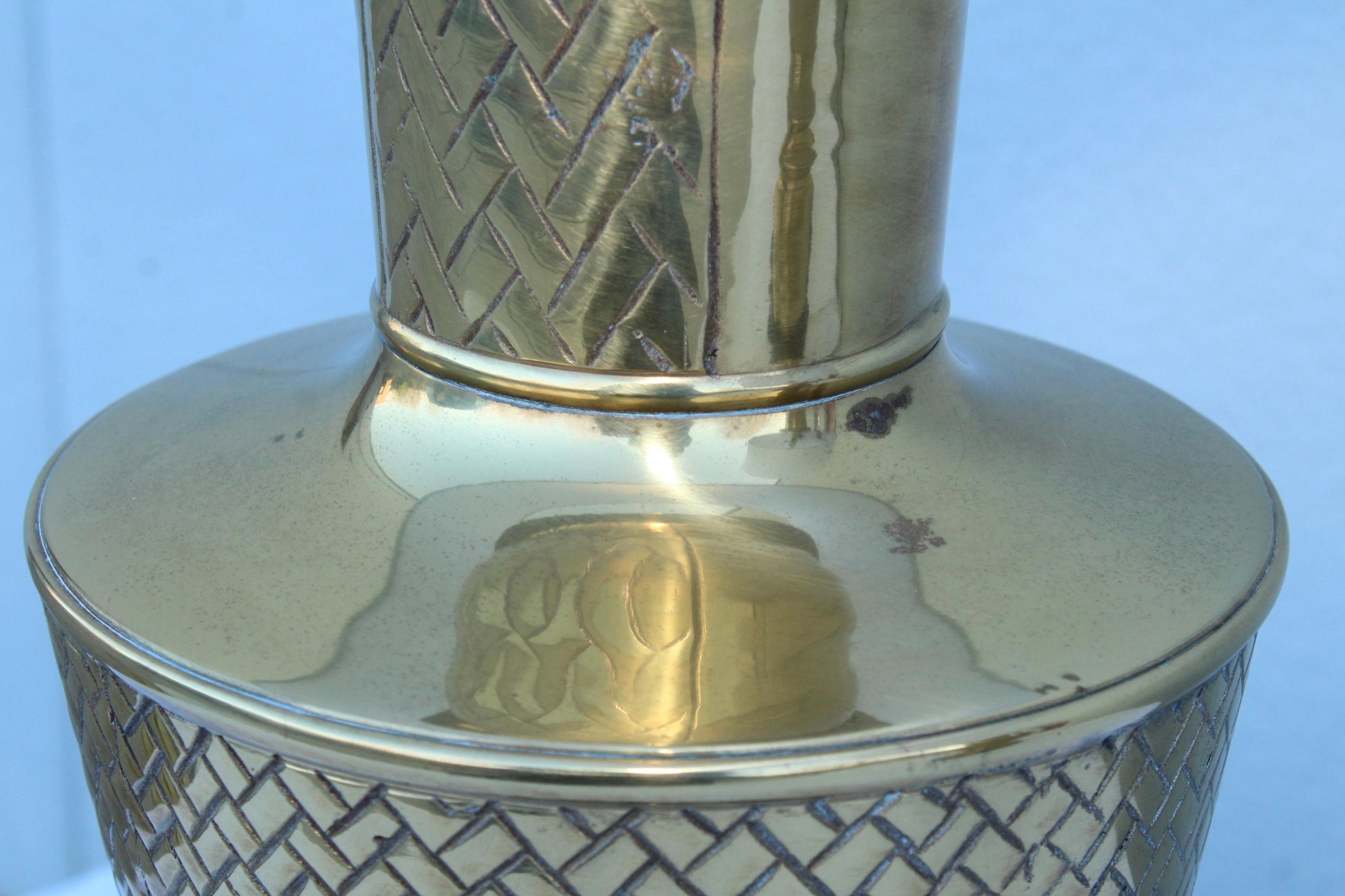 Late 20th Century Frederick Cooper Brass Table Lamps For Sale