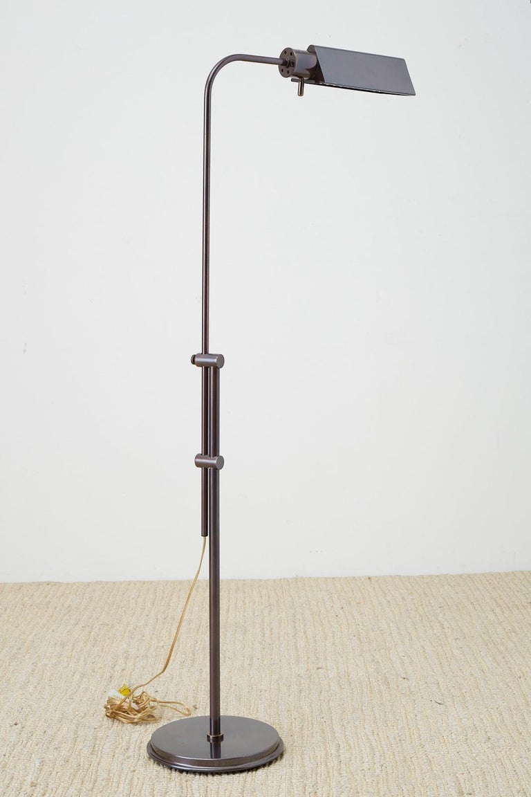 Frederick Cooper Bronze Adjustable Pharmacy Floor Lamp at 1stDibs