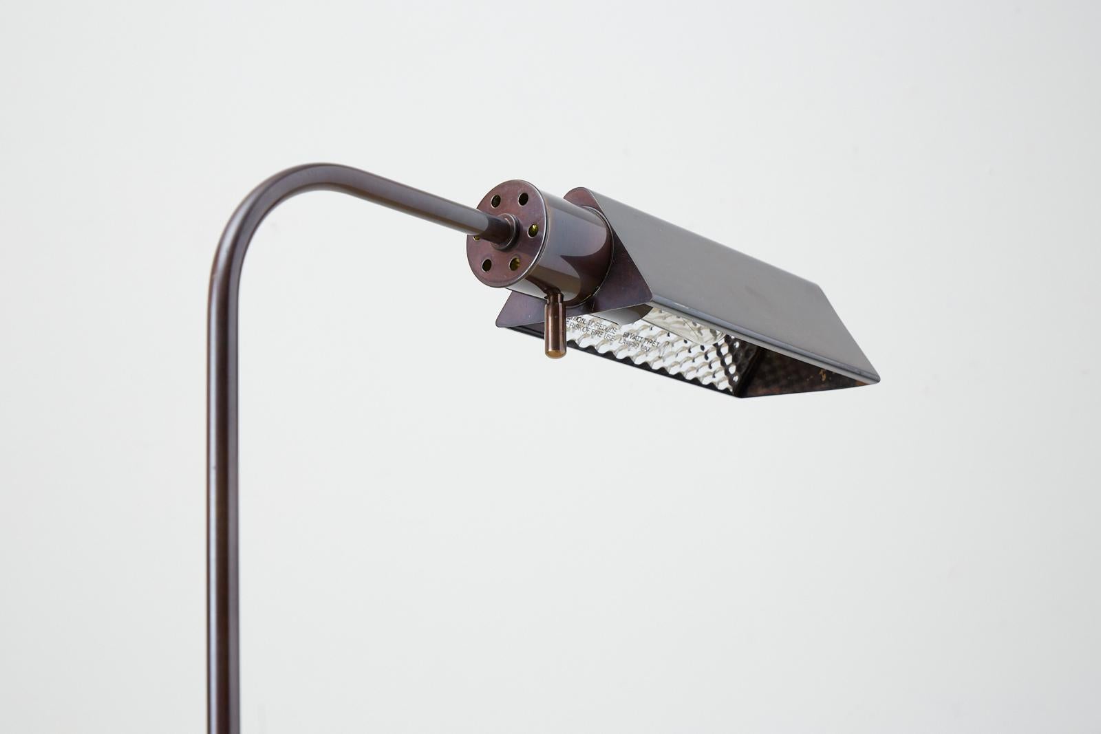20th Century Frederick Cooper Bronze Adjustable Pharmacy Floor Lamp