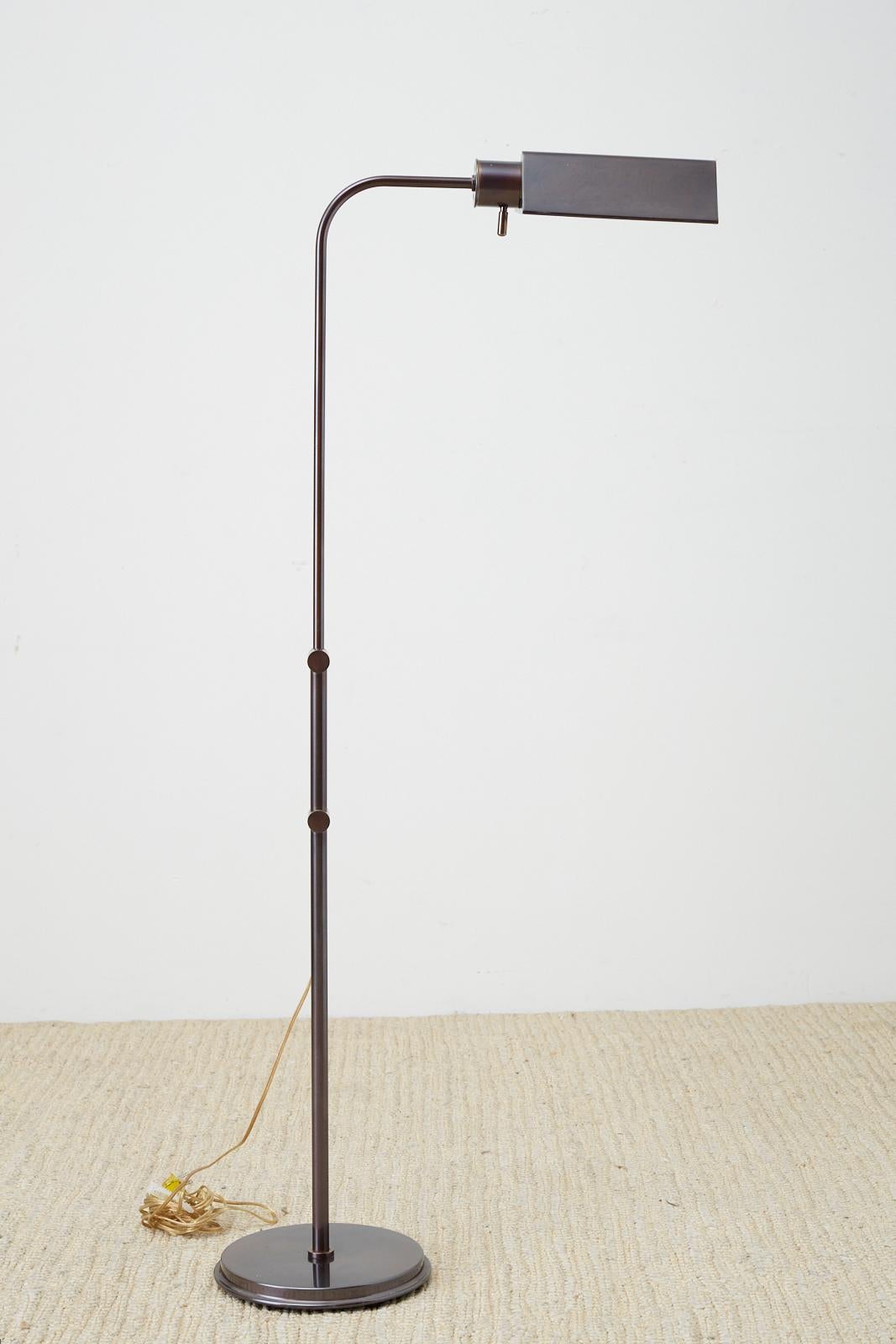 Metal Frederick Cooper Bronze Adjustable Pharmacy Floor Lamp
