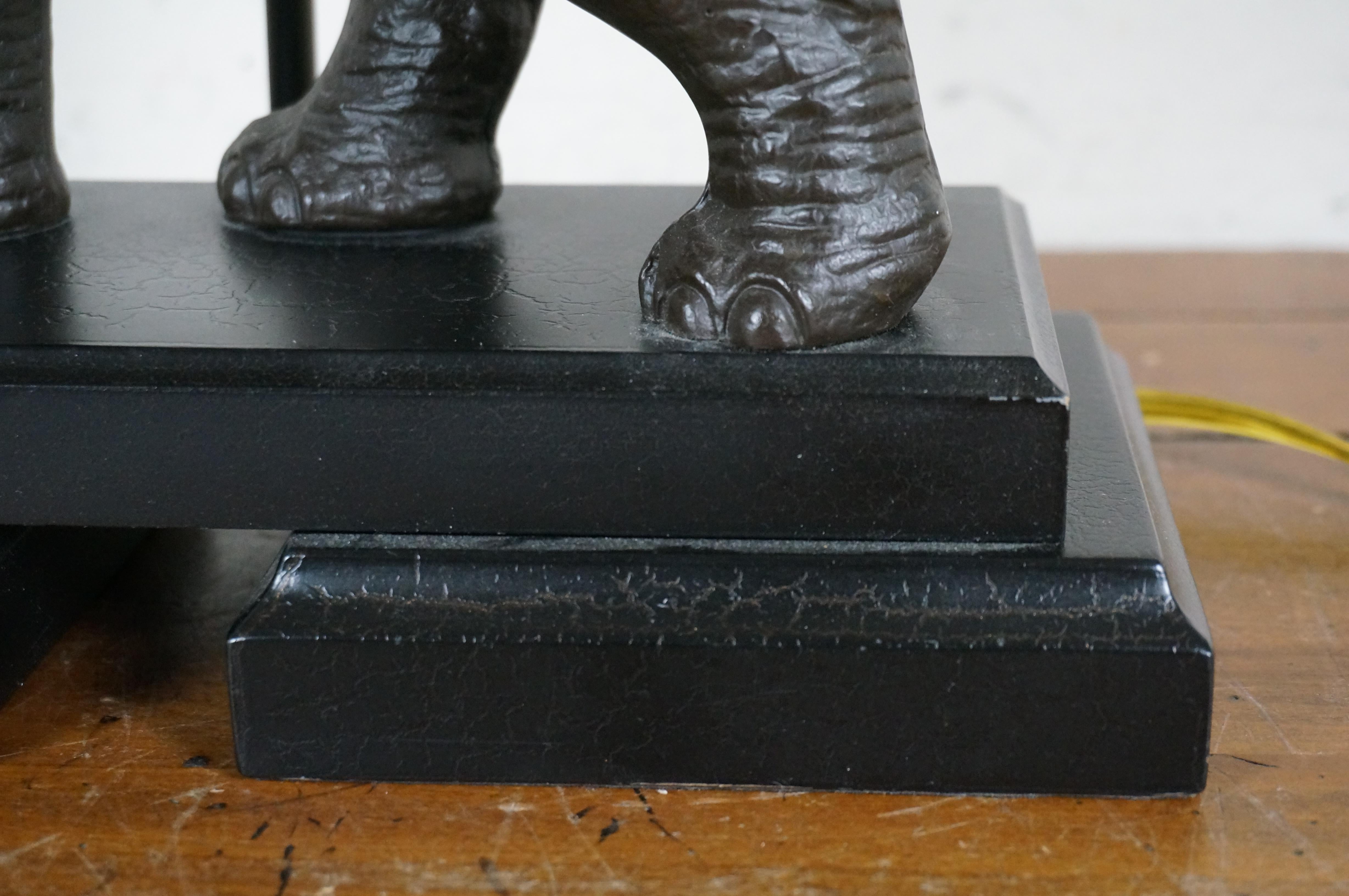 Frederick Cooper Bronze Lucky Indian Elephant Howdah Table Lamp 32