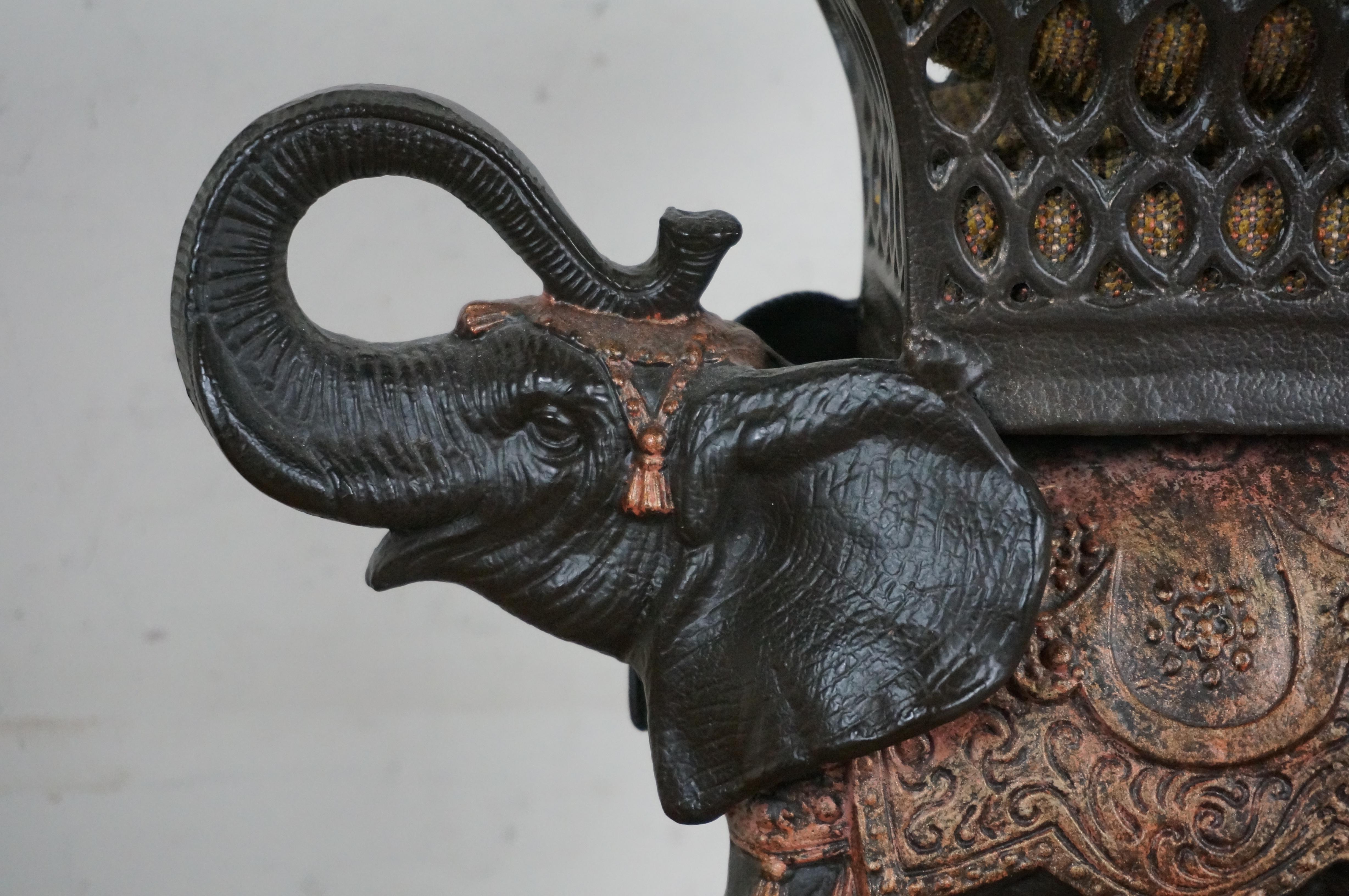 Frederick Cooper Bronze Lucky Indian Elephant Howdah Table Lamp 32