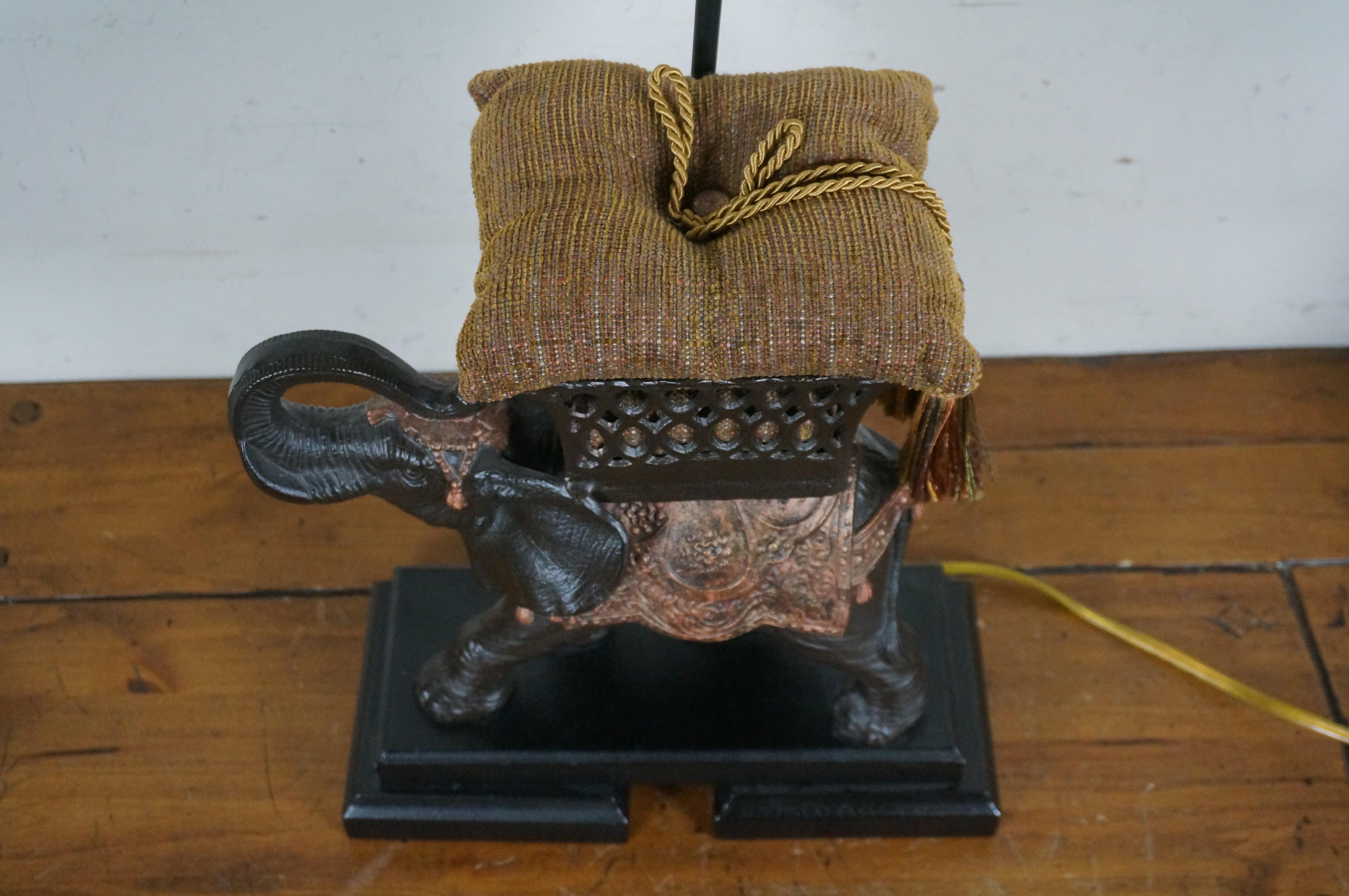 Frederick Cooper Bronze Lucky Indian Elephant Howdah Table Lamp 32