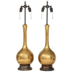 Frederick Cooper Burnished Gold Crackle Glazed Lamps