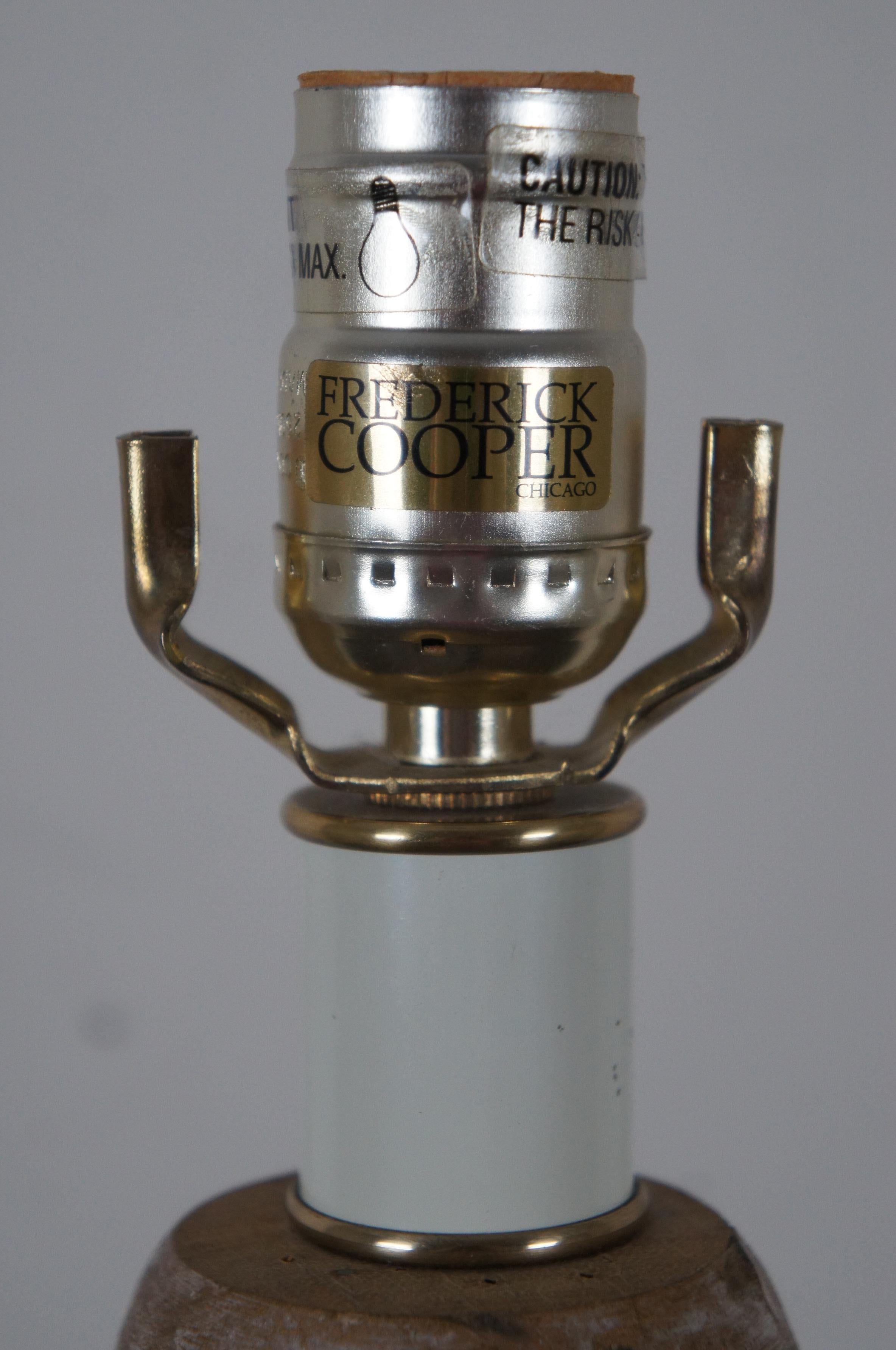 Frederick Cooper Carved Wood Column Table Lamp Distressed Gold 2