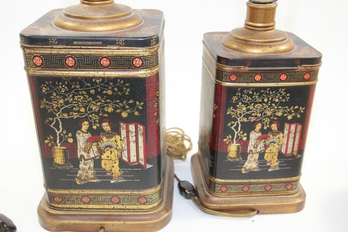 Lámparas de mesa Frederick Cooper Chinoiserie Vintage Circa 1950's en venta 5