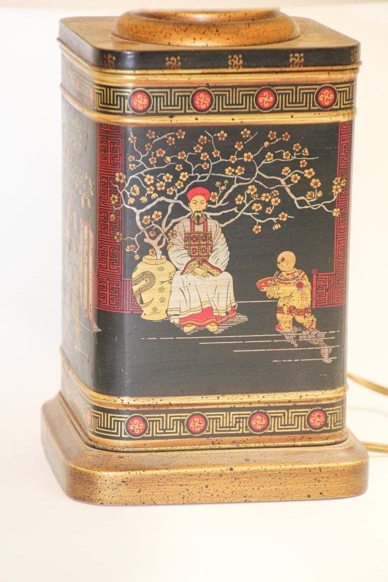 Lámparas de mesa Frederick Cooper Chinoiserie Vintage Circa 1950's Metal en venta