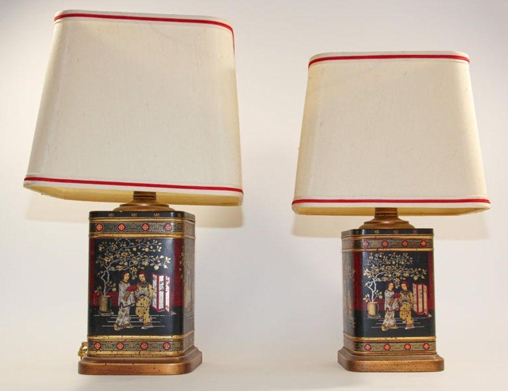 Lámparas de mesa Frederick Cooper Chinoiserie Vintage Circa 1950's en venta 1