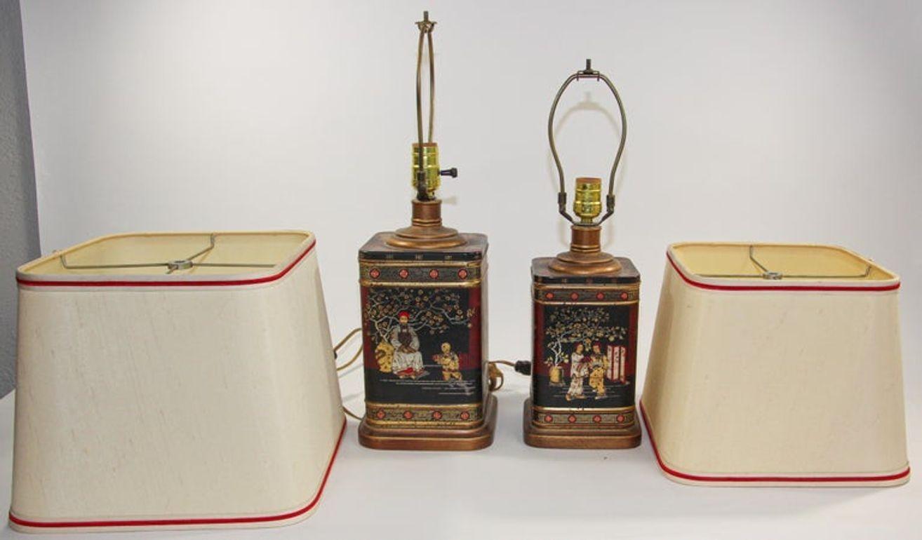 Lámparas de mesa Frederick Cooper Chinoiserie Vintage Circa 1950's en venta 2