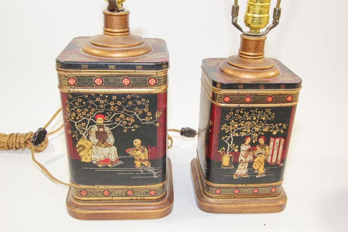 Lámparas de mesa Frederick Cooper Chinoiserie Vintage Circa 1950's en venta 4