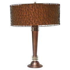 Frederick Cooper Contemporary American Art Deco-Style Copper & Steel Table Lamp