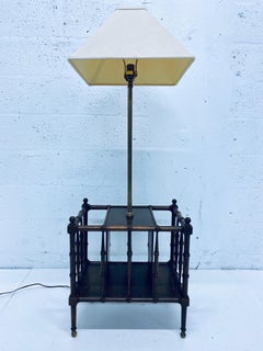 Frederick Cooper Faux Bamboo and Brass Floor Table Lamp
