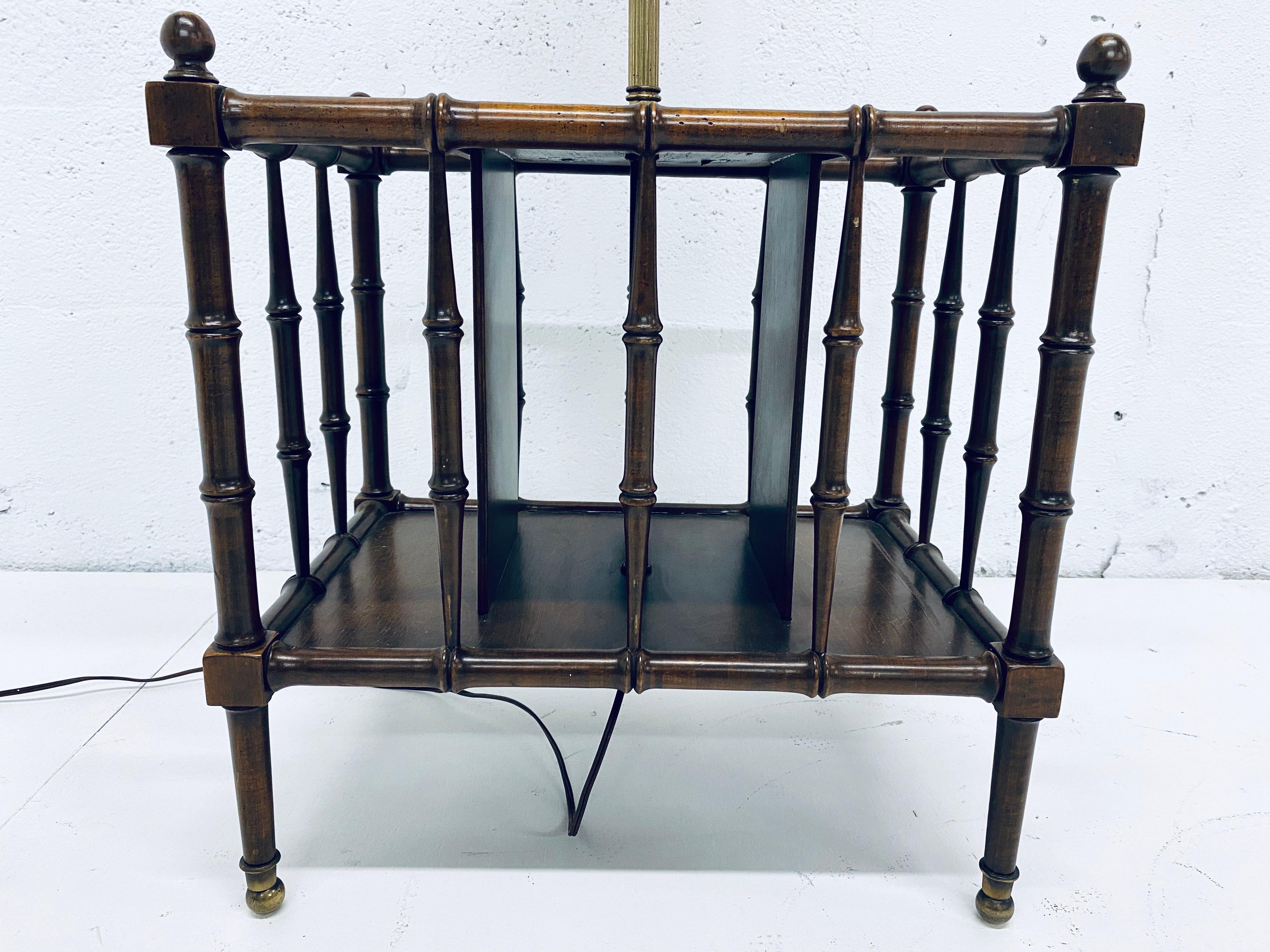 Frederick Cooper Faux Bamboo and Brass Floor Table Lamp 1