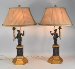 Frederick Cooper Figural Bronze Table Lamps
