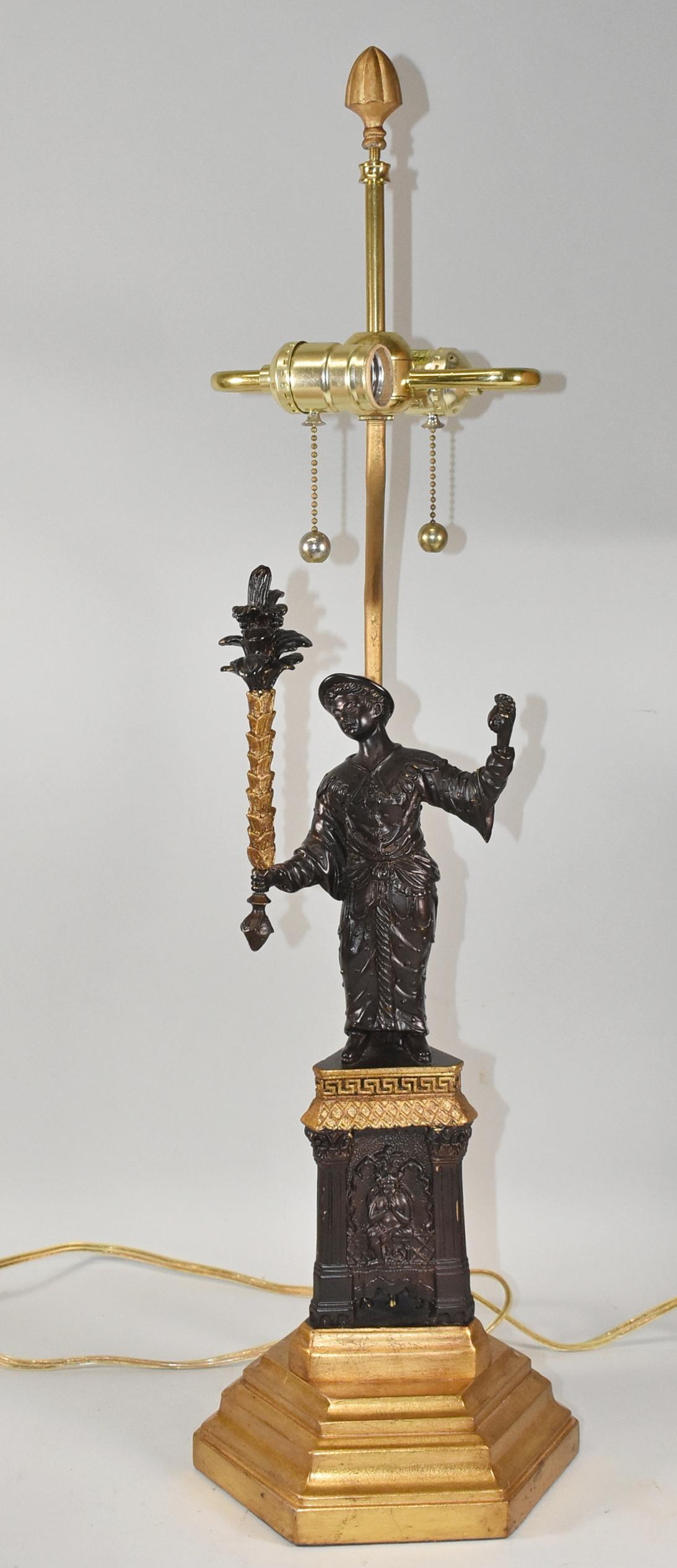 Frederick Cooper Lampes de table en bronze figuratif Bon état - En vente à Toledo, OH