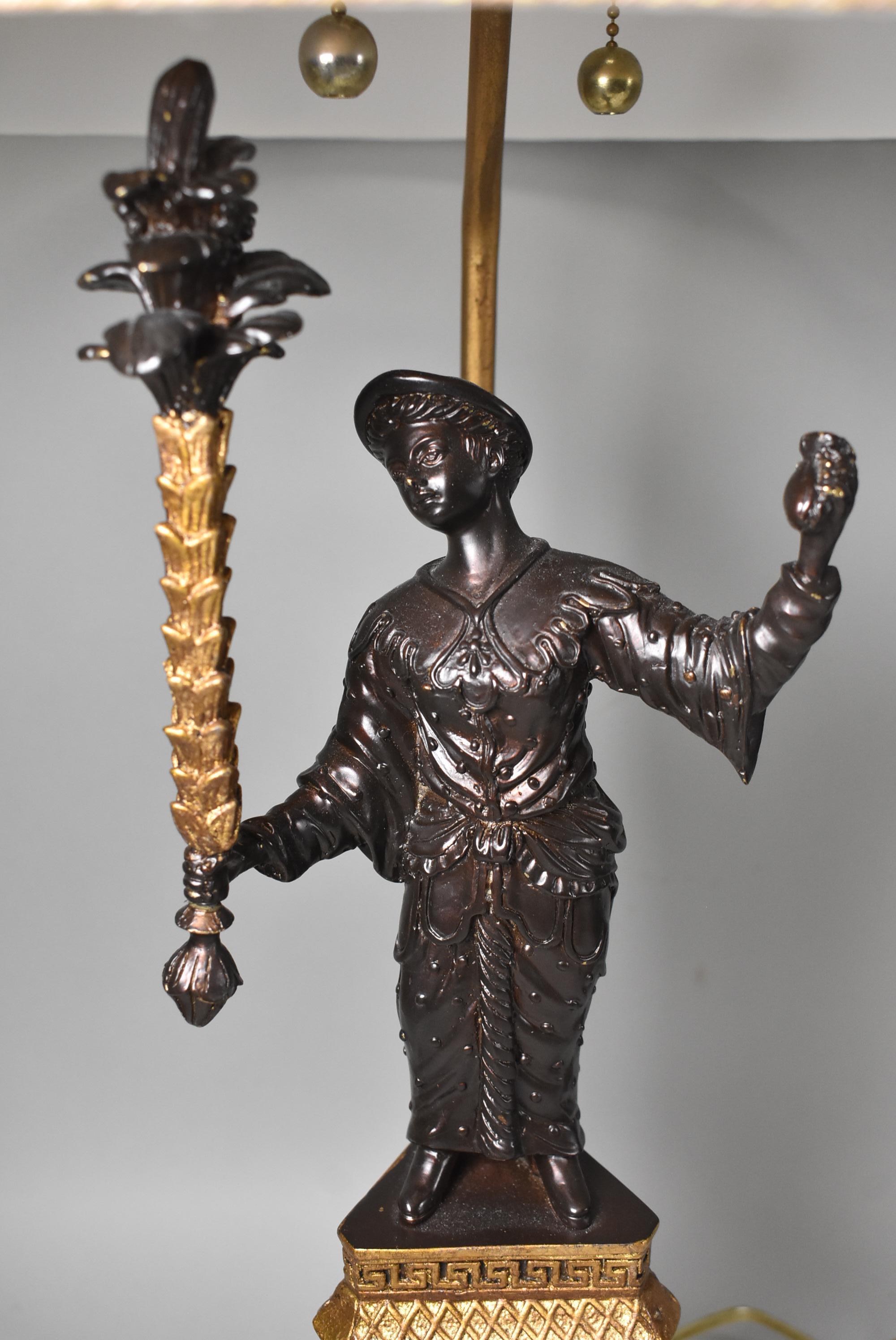 20ième siècle Frederick Cooper Lampes de table en bronze figuratif en vente