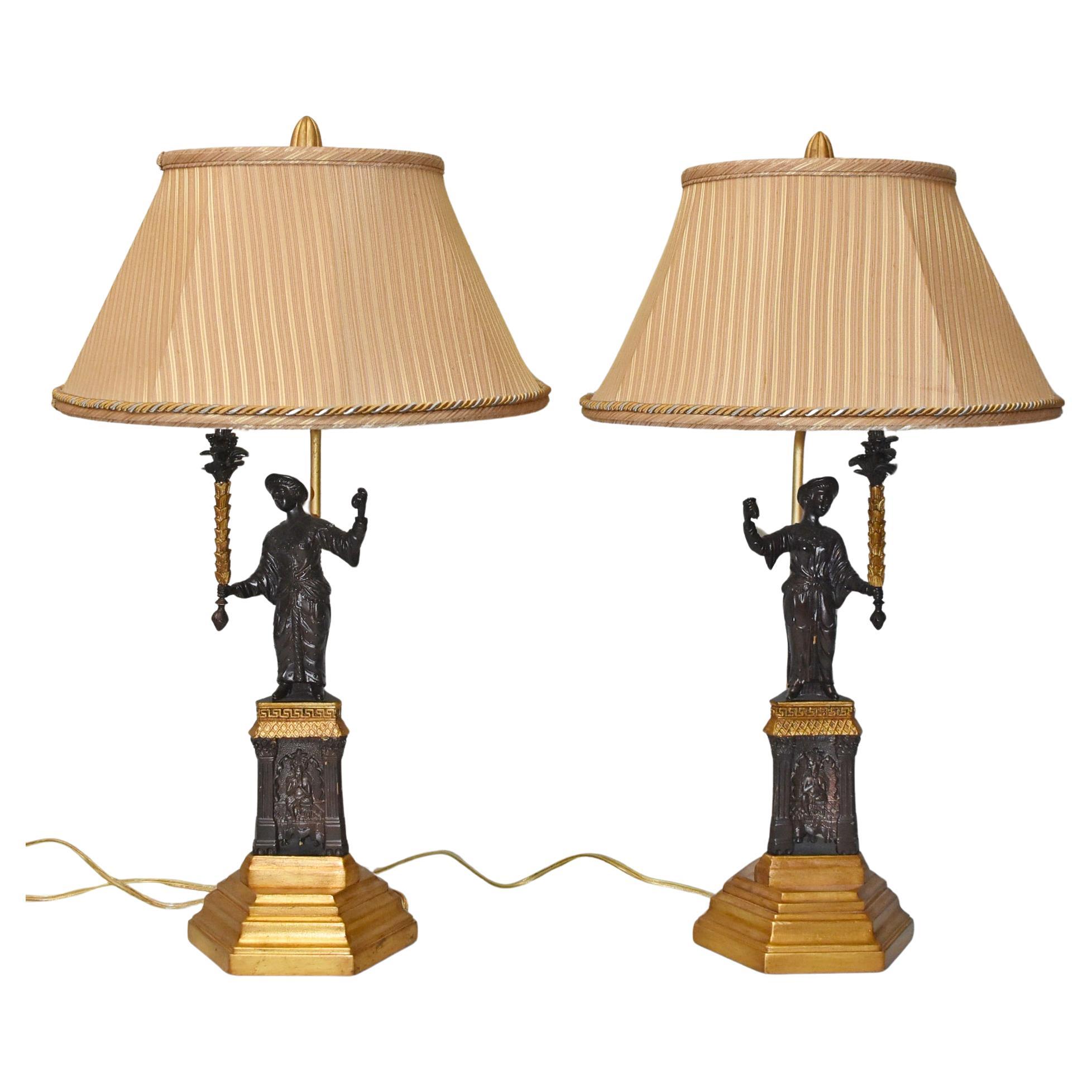 Frederick Cooper Lampes de table en bronze figuratif