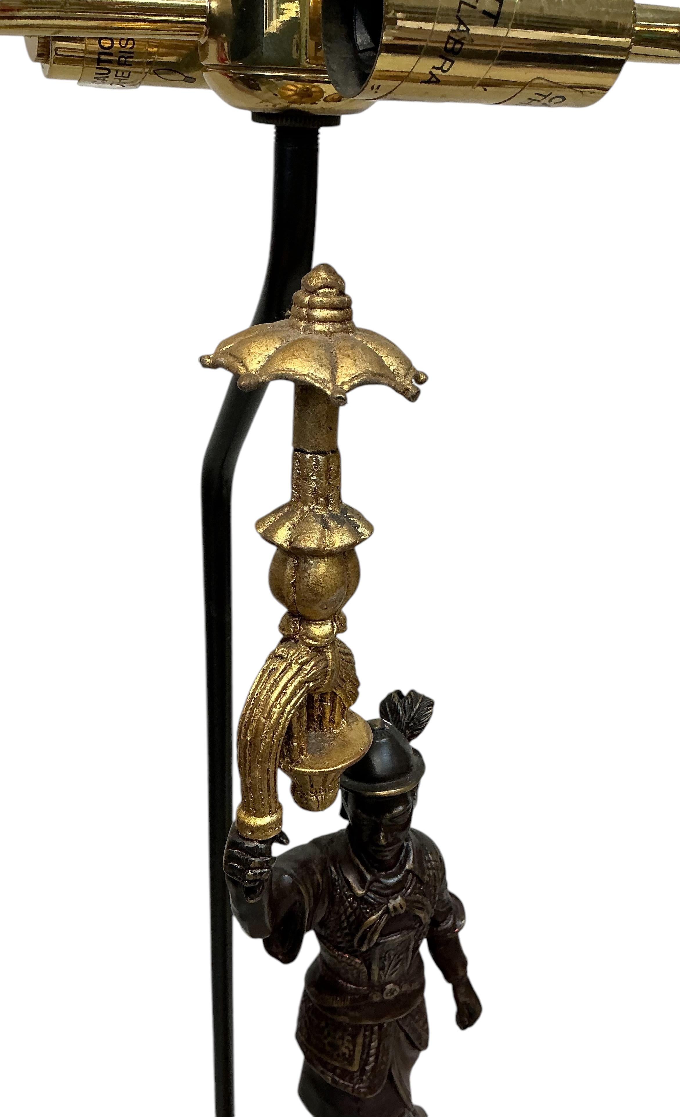 Frederick Cooper Gilt Bronze Chinoiserie Pagoda Male / Female Table Lamps - Pair In Good Condition For Sale In Kennesaw, GA