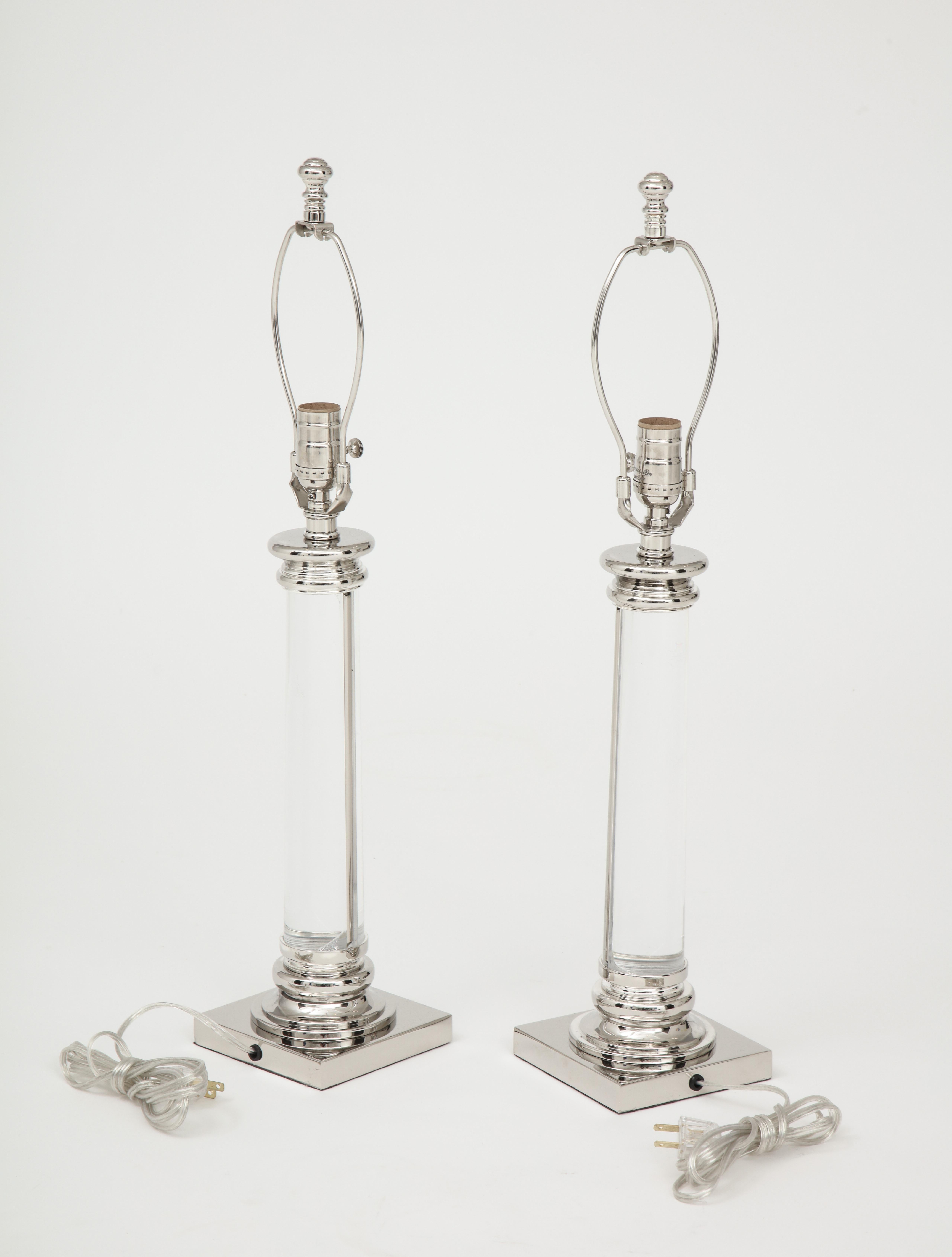 American Frederick Cooper Glass Column Lamps