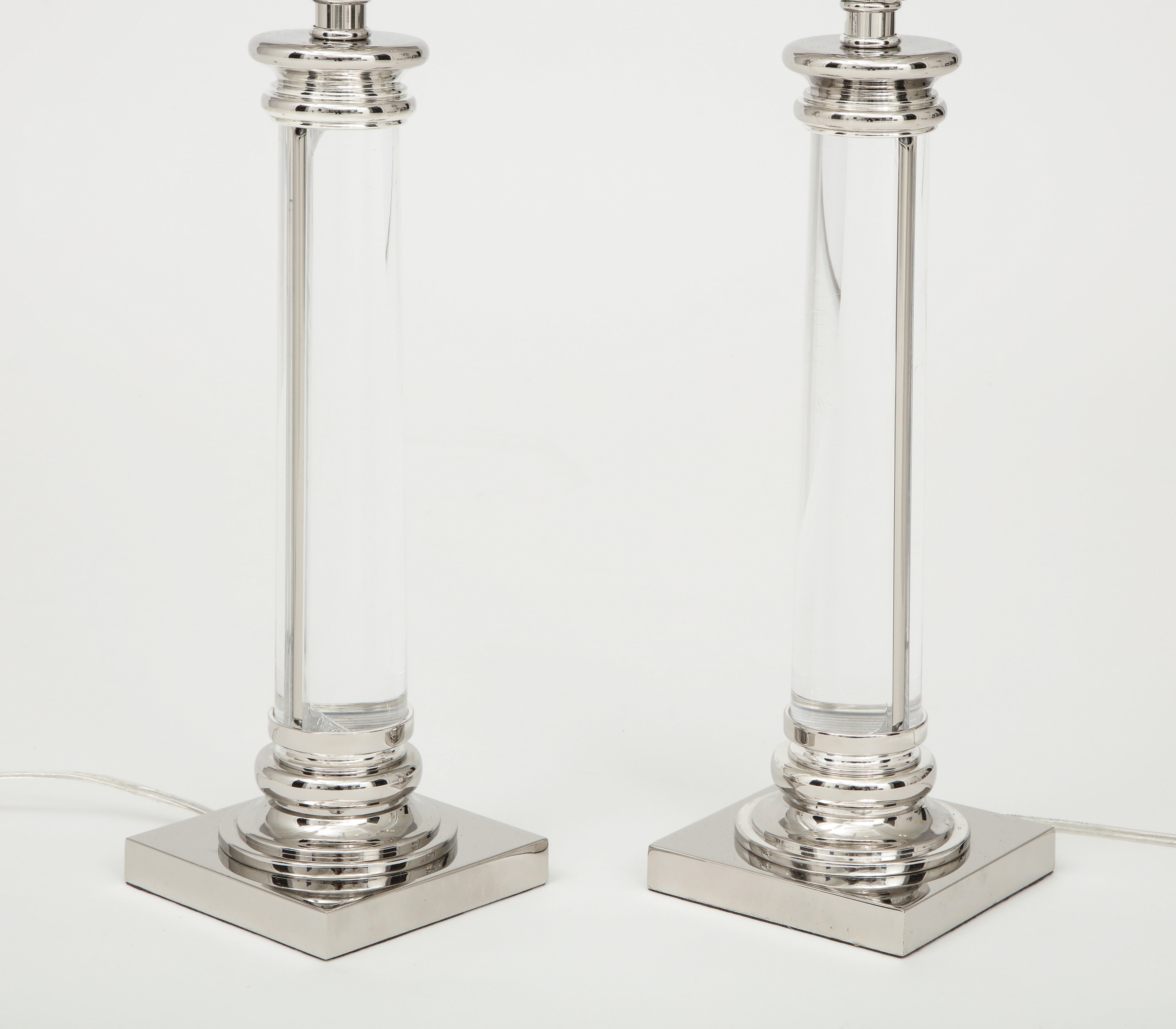 20th Century Frederick Cooper Glass Column Lamps