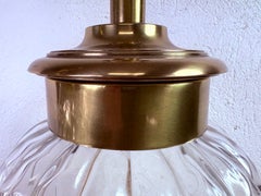 Frederick Cooper hand blown glass and brass table lamps/a pair