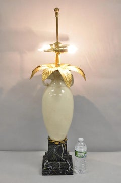 Frederick Cooper Hollywood Regency Ceramic Elephant Safari Palm Tree Table Lamp