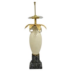 Frederick Cooper Hollywood Regency Ceramic Elephant Safari Palm Tree Table Lamp