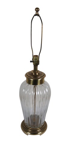 Frederick Cooper Hollywood Regency Glass Brass Ginger Jar Urn Lamp 33"