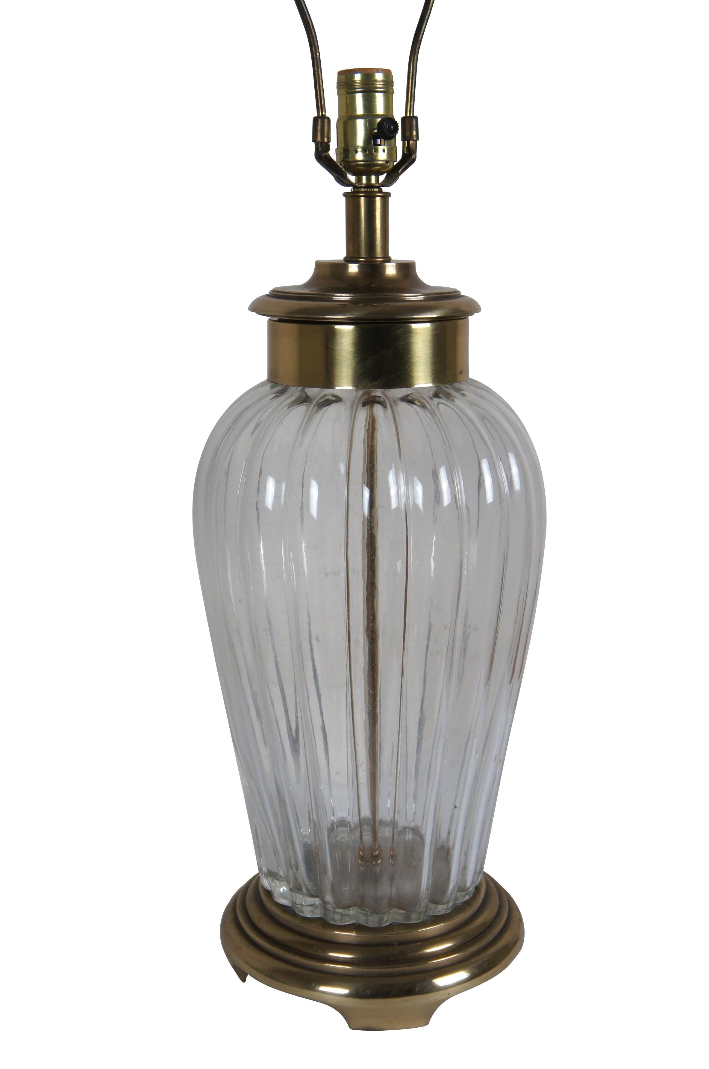 Frederick Cooper Hollywood Regency Vidrio Latón Jengibre Tarro Urna Lámpara 33 Regencia de Hollywood en venta