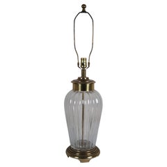 Vintage Frederick Cooper Hollywood Regency Glass Brass Ginger Jar Urn Lamp 33"
