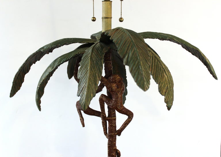 Frederick Cooper Hollywood Regency Monkey Palm Tree Floor Lamp at