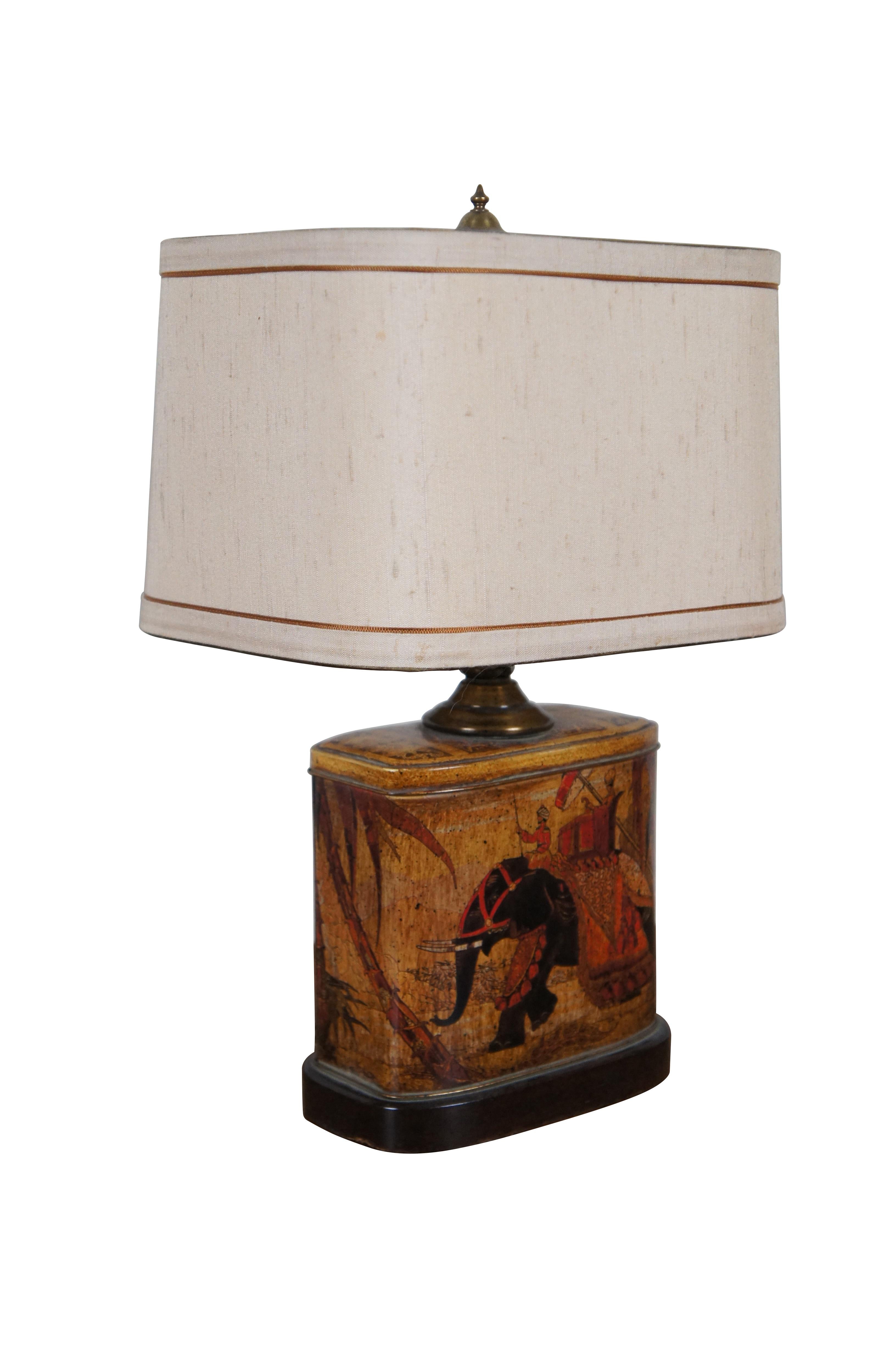 Anglo-Indian Frederick Cooper Indian Elephant Tea Caddy Library Reading Table Lamp 15