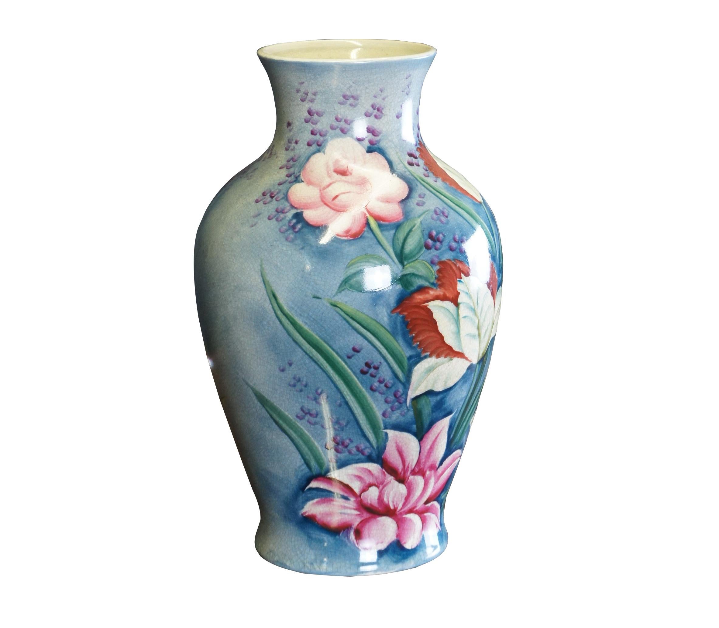 Vintage Frederick Cooper floral flower jar / vase.  Made in Japan.

Dimensions: 
12