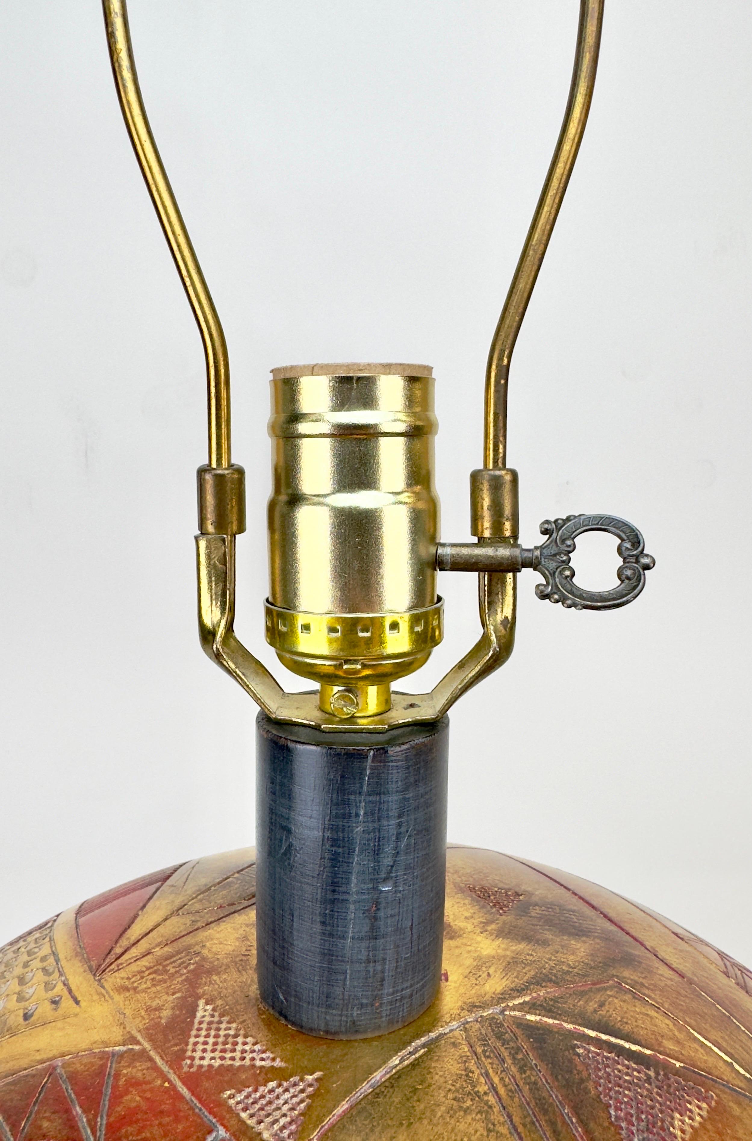 Lampada da tavolo Frederick Cooper Mid Century Modern Ginger Jar Gold & Black, una coppia in vendita 4