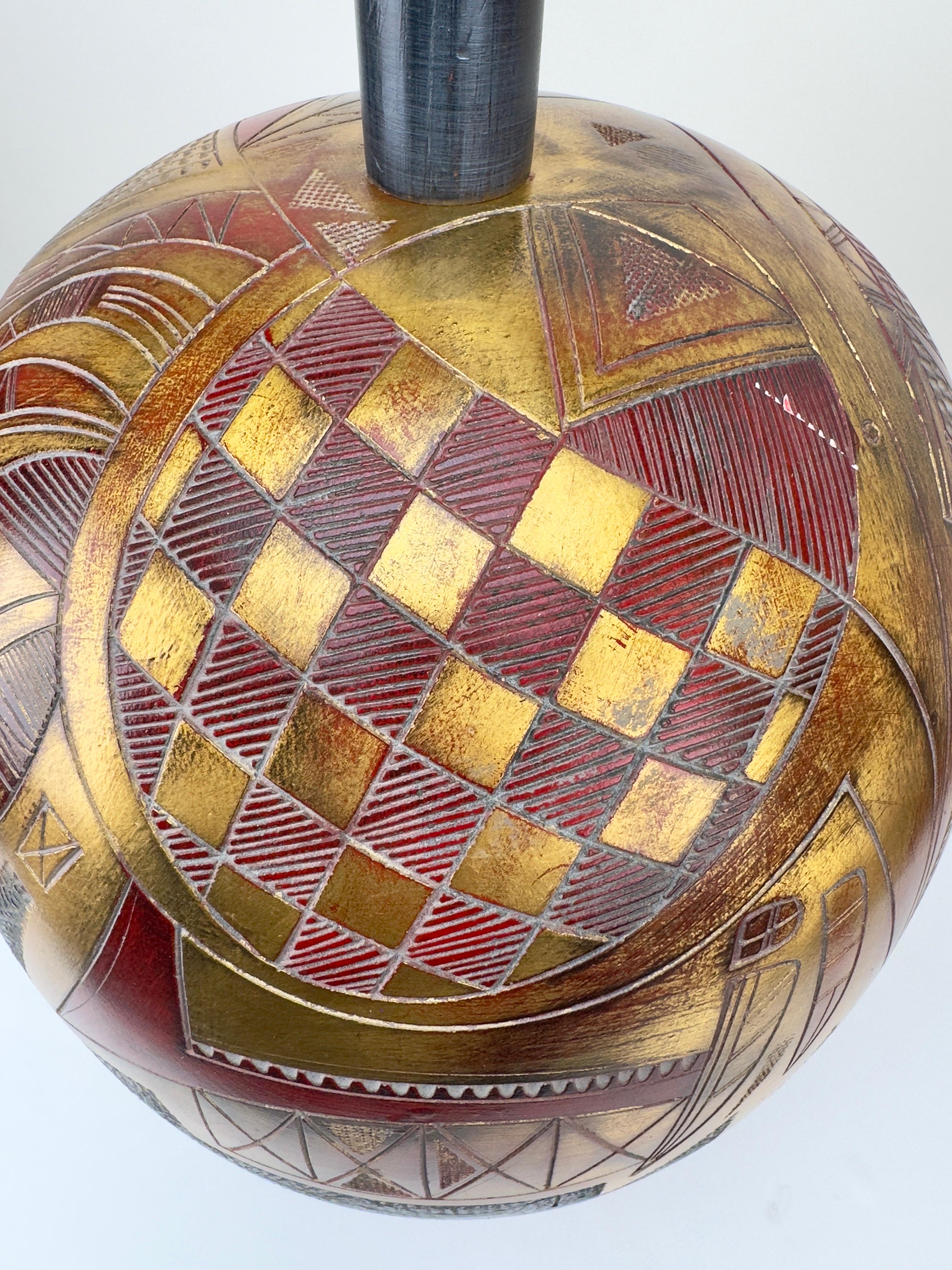Lampada da tavolo Frederick Cooper Mid Century Modern Ginger Jar Gold & Black, una coppia in vendita 12