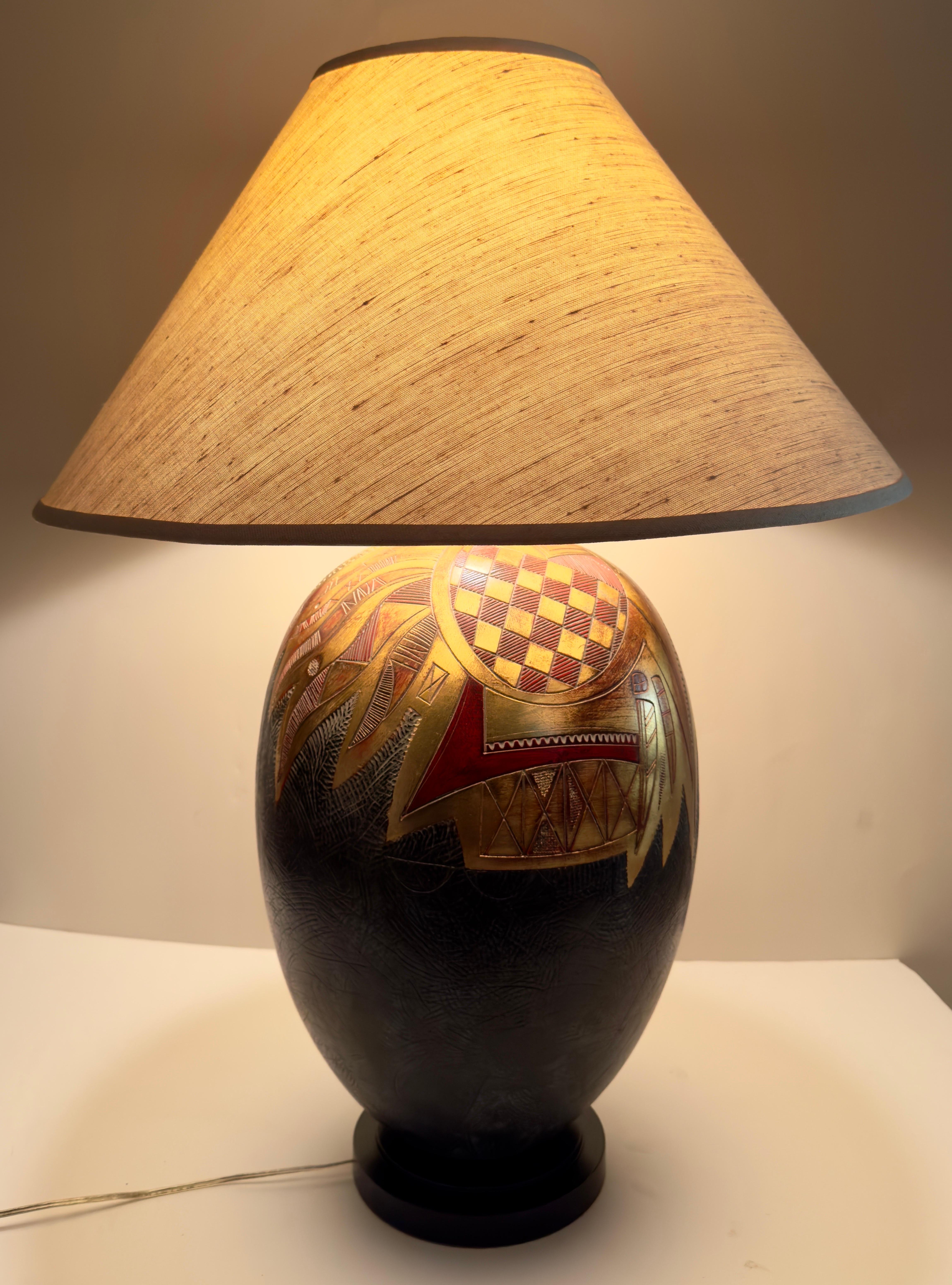 XX secolo Lampada da tavolo Frederick Cooper Mid Century Modern Ginger Jar Gold & Black, una coppia in vendita